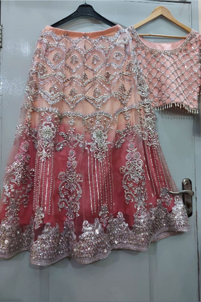 Maria B EX-140 Style — Mairaz Pink Lehenga