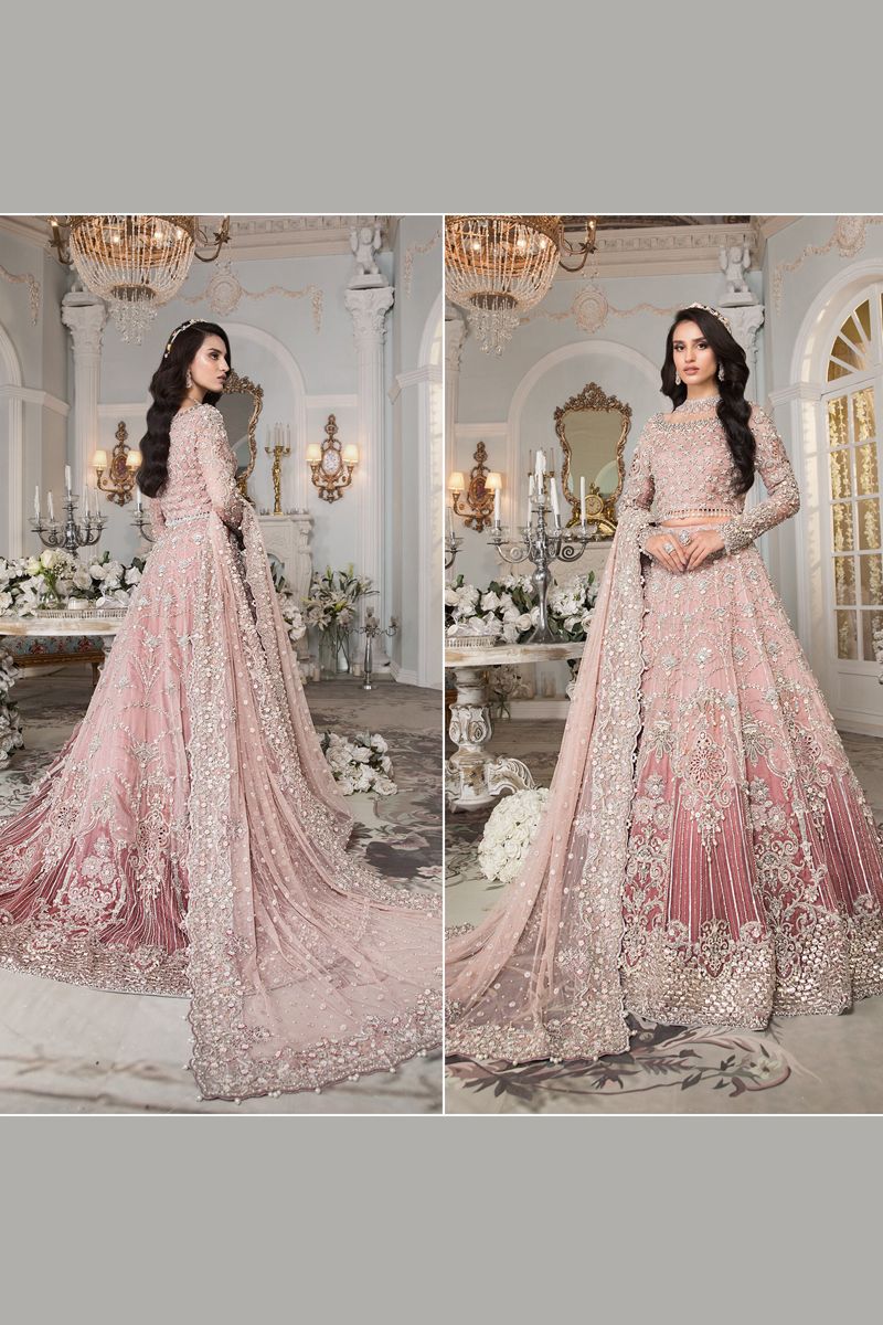 Maria B EX-140 Style — Mairaz Pink Lehenga
