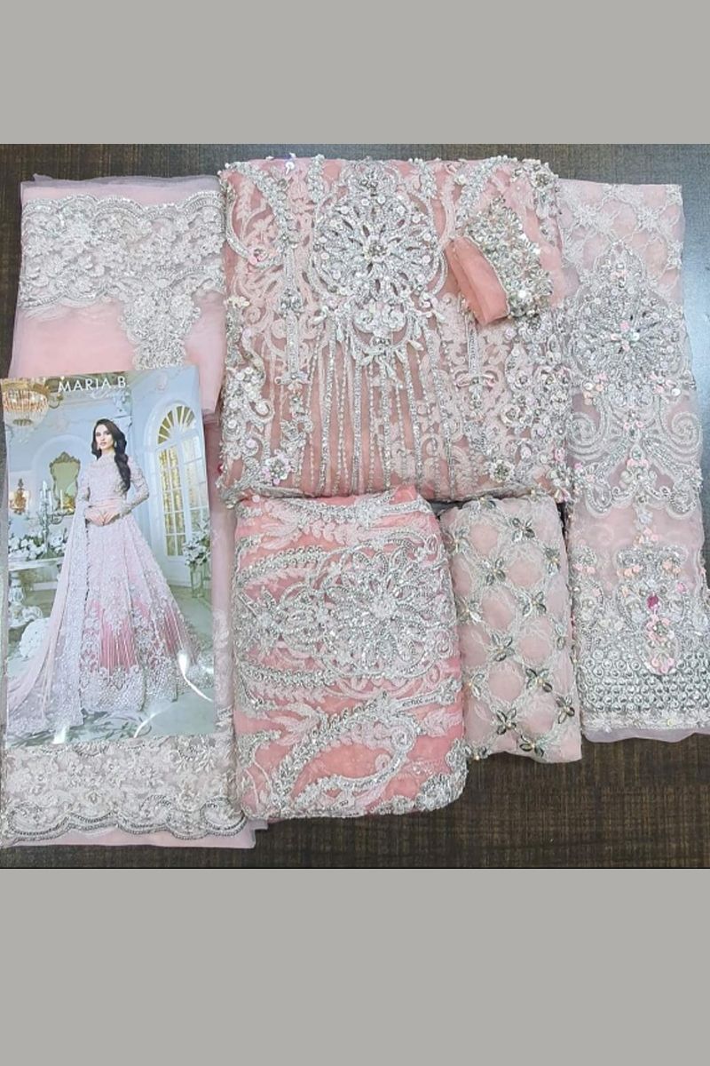 Maria B EX-140 Style — Mairaz Pink Lehenga