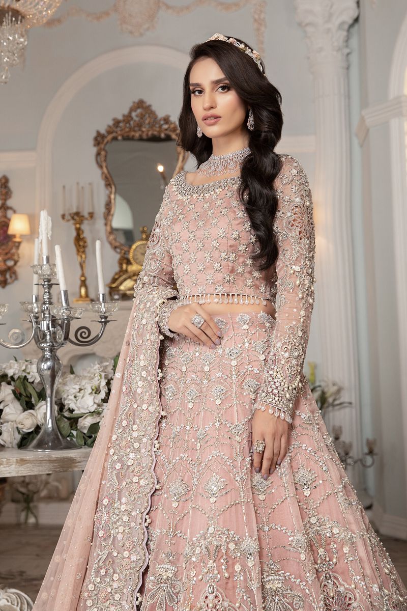 Maria B EX-140 Style — Mairaz Pink Lehenga