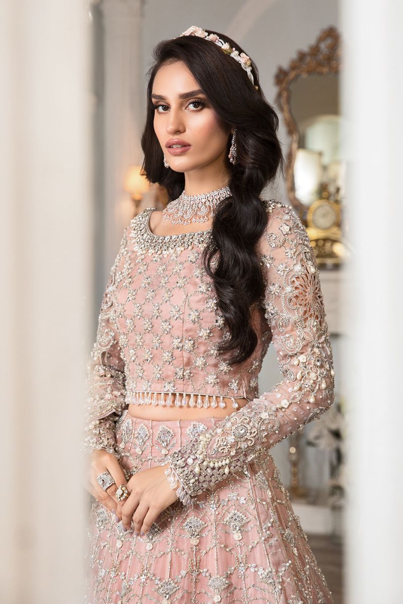 Maria B EX-140 Style — Mairaz Pink Lehenga