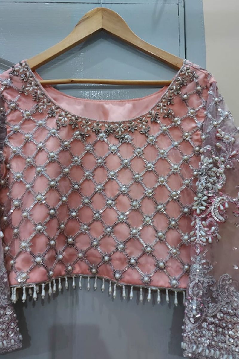 Maria B EX-140 Style — Mairaz Pink Lehenga