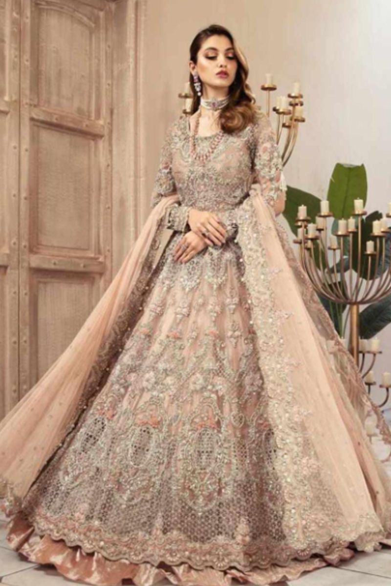 Maria B MC-031 Style — Mairaz Gold & Skin Wedding Maxi