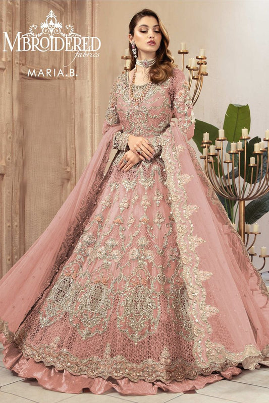 Maria B MC-031 Style — Mairaz Tea Pink Wedding Maxi