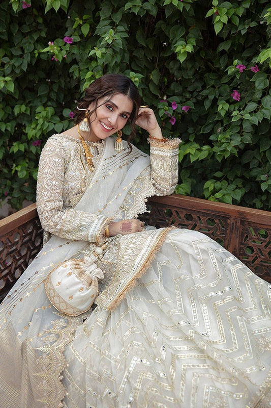 Naulakha Style — Mairaz White Sharara