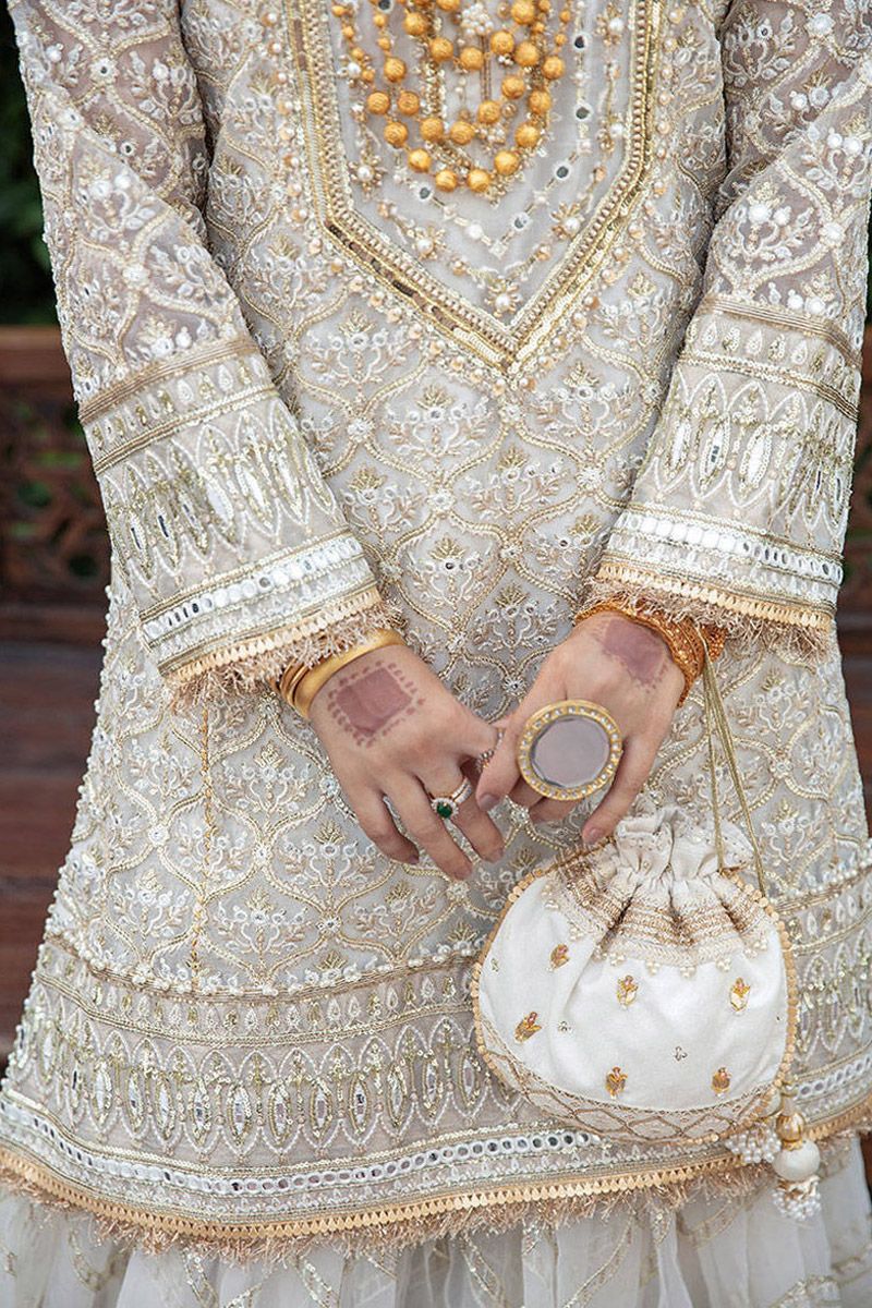 Naulakha Style — Mairaz White Sharara