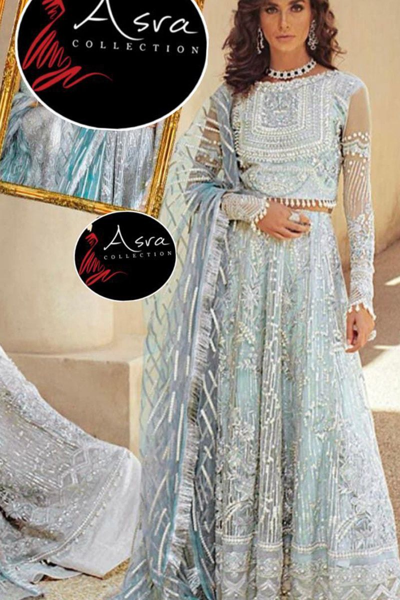 Mushq Ocean Wave Style — Mairaz Blue Net Frock