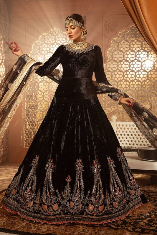 Maria B VEL-20-104 Style — Mairaz Black Long Frock