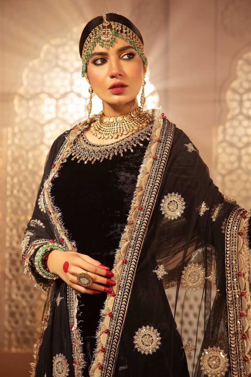 Maria B VEL-20-104 Style — Mairaz Black Long Frock