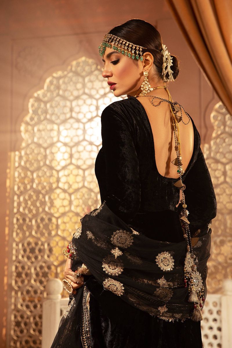 Maria B VEL-20-104 Style — Mairaz Black Long Frock