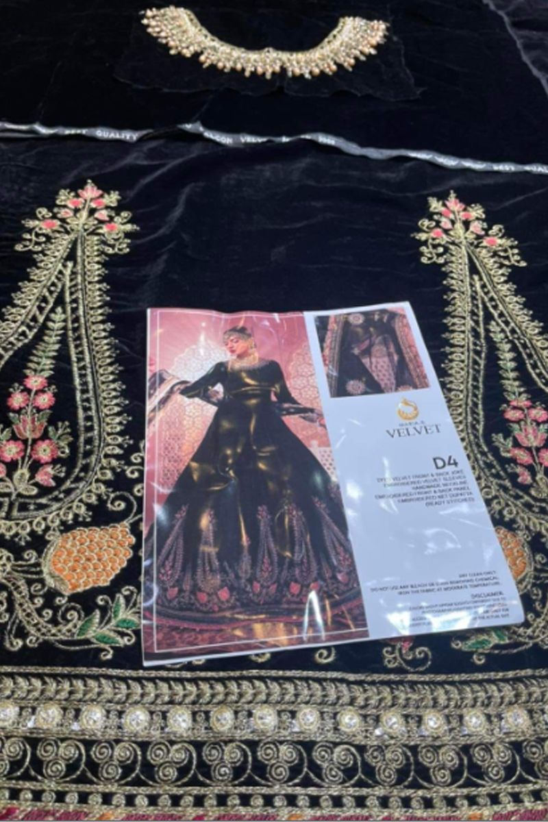 Maria B VEL-20-104 Style — Mairaz Black Long Frock
