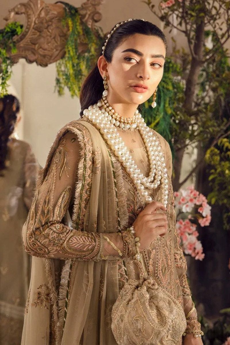 Afrozeh Ayzal Style — Mairaz Red Chiffon Long-Shirt Suit