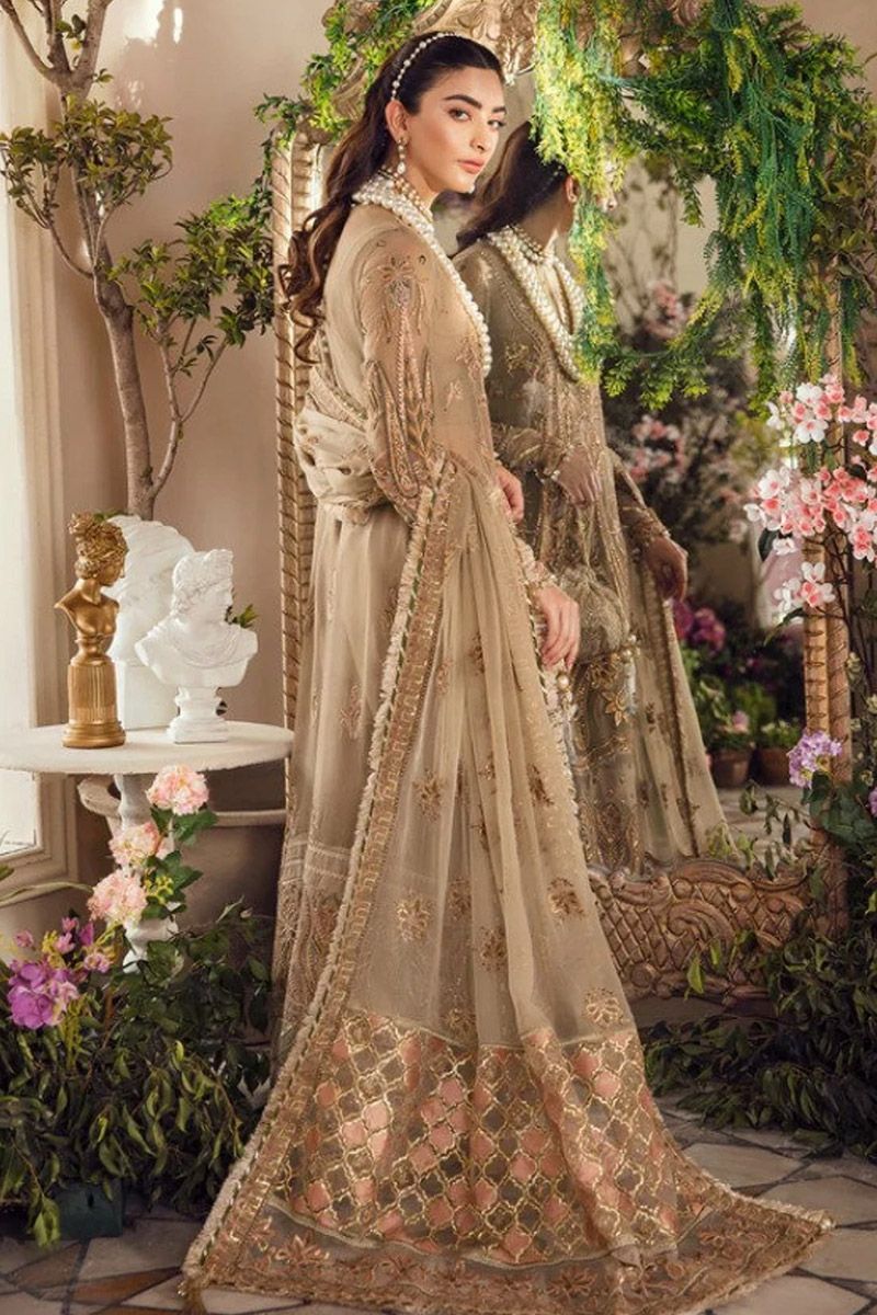 Afrozeh Ayzal Style — Mairaz Red Chiffon Long-Shirt Suit