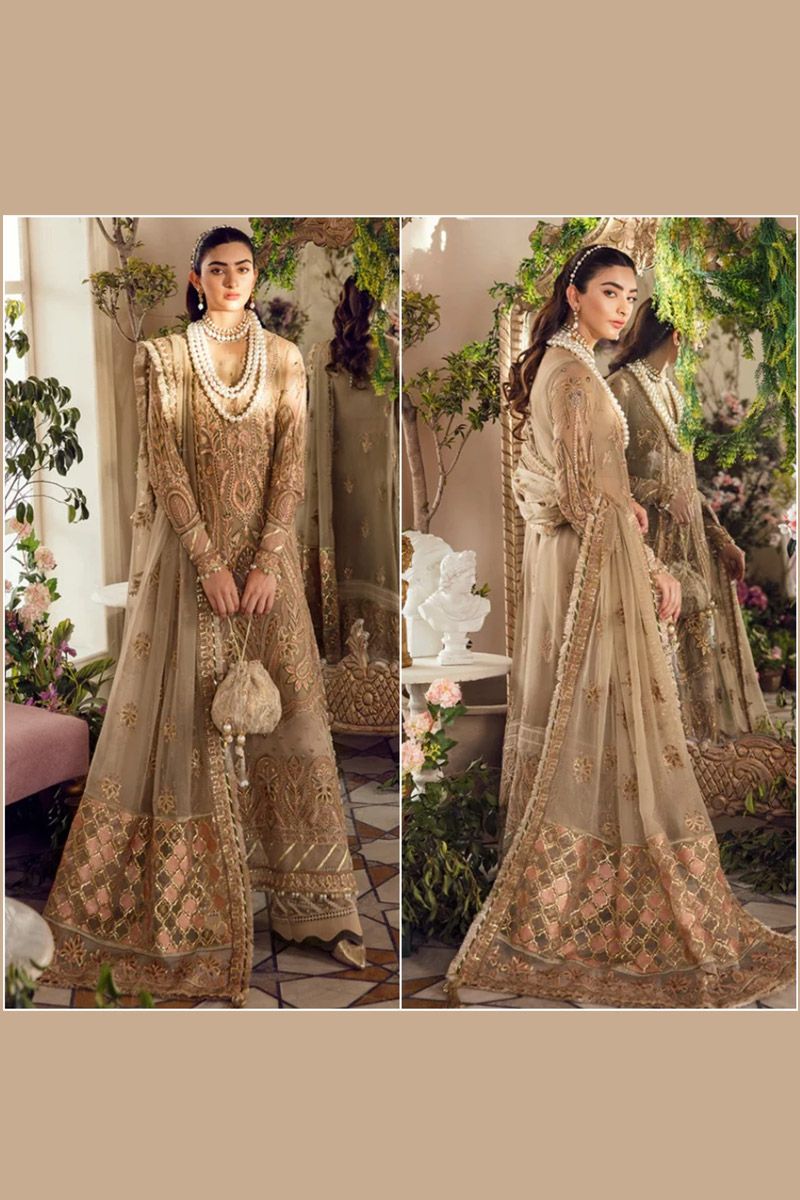 Afrozeh Ayzal Style — Mairaz Red Chiffon Long-Shirt Suit