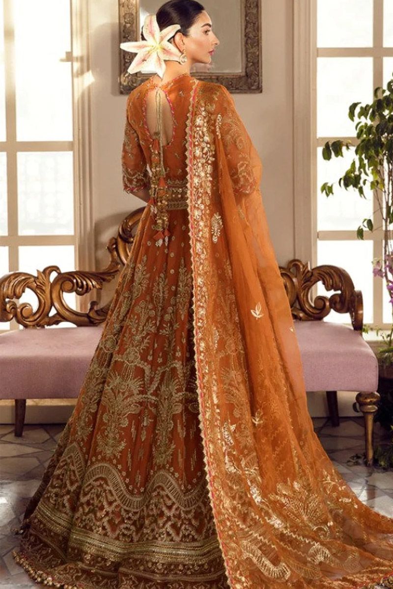 Afrozeh Oriana Style — Mairaz Fuchsia Organza Lehenga