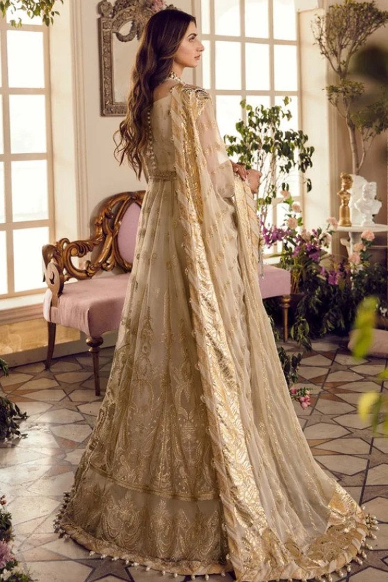 Afrozeh Eveline Style — Mairaz Brown Net Long Frock