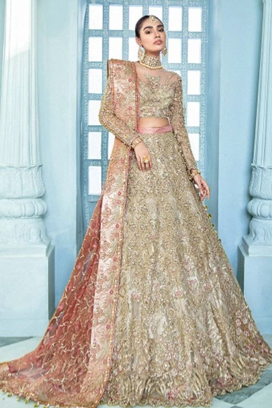 Urrezka Style — Mairaz Gold & Peach Lehenga