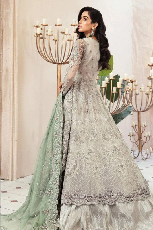 Maria B Grey Vol. 5 Style — Mairaz Grey Net Long Frock