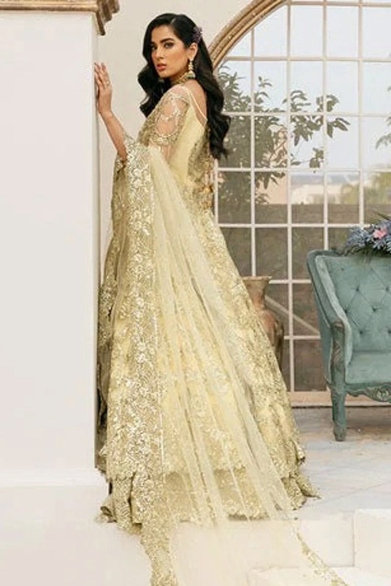 Imrozia Amada Style — Mairaz Gold Net Bridal Frock