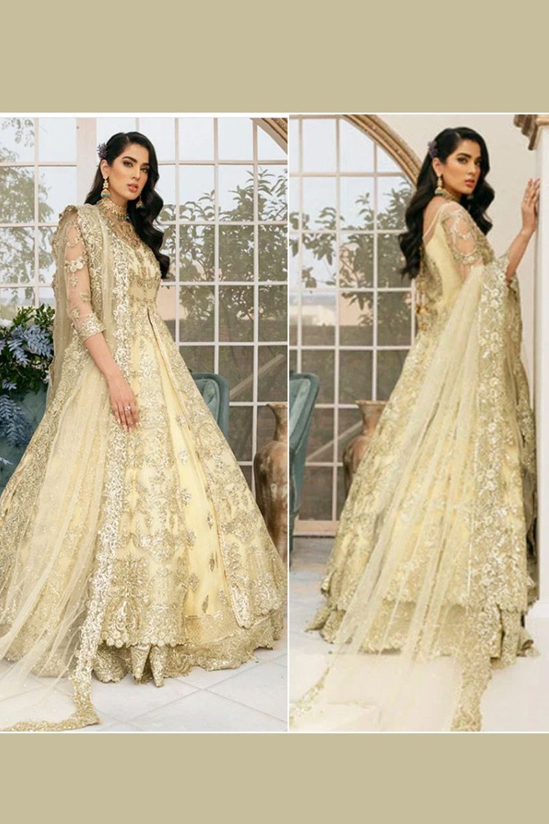 Imrozia Amada Style — Mairaz Gold Net Bridal Frock
