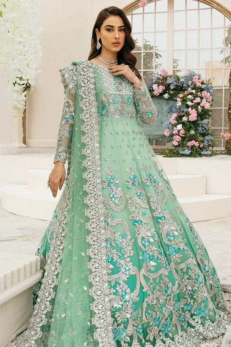 Imrozia Isla Style — Mairaz Green Net Bridal Frock