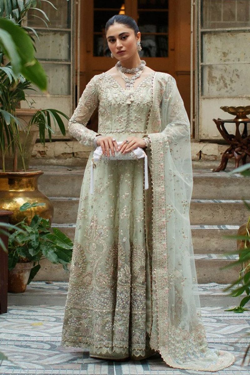 Mushq Jade Doe Style — Mairaz Green Long Frock