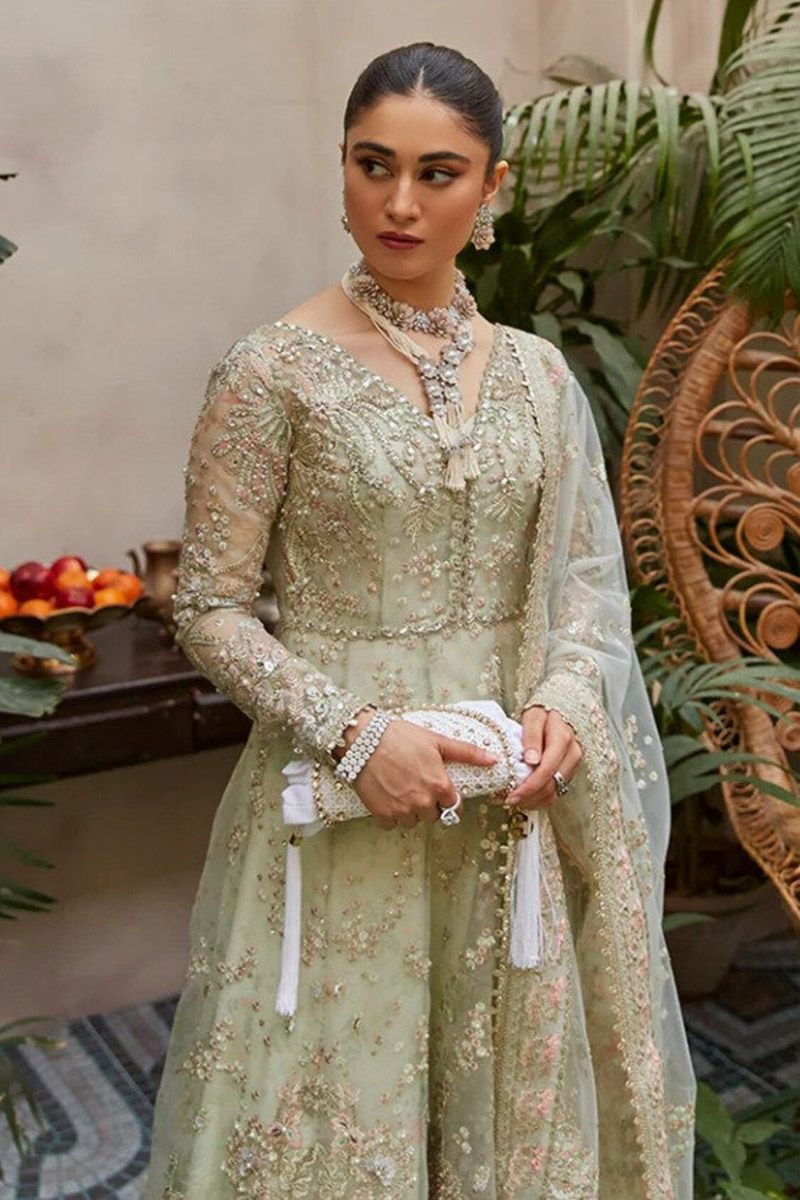 Mushq Jade Doe Style — Mairaz Green Long Frock