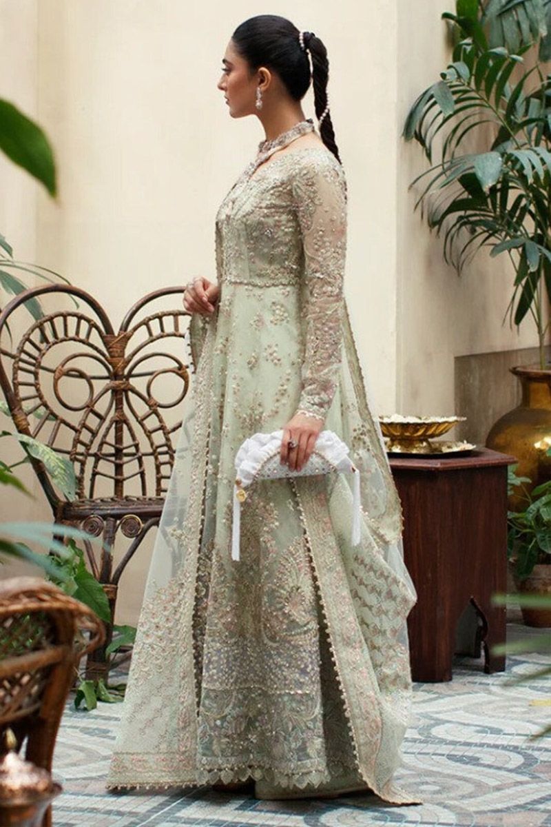 Mushq Jade Doe Style — Mairaz Green Long Frock