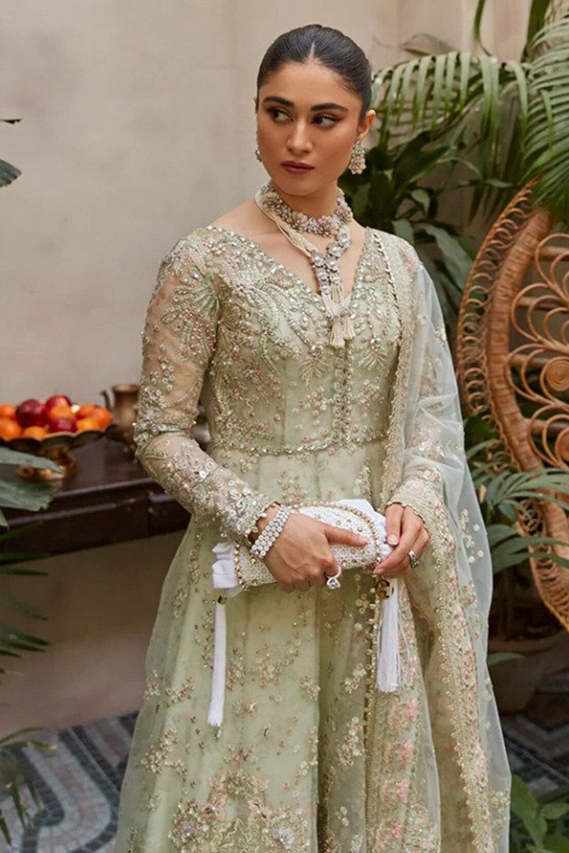 Mushq Jade Doe Style — Mairaz Green Long Frock