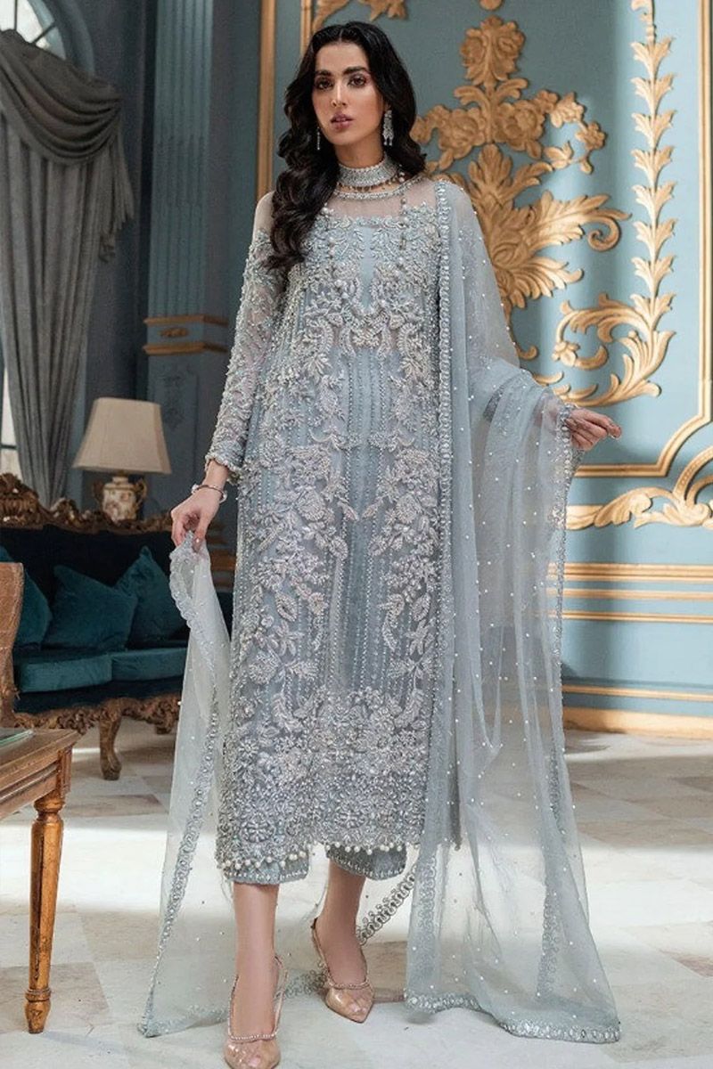 Mushq Adela Style — Mairaz Ice Blue Three-Piece Suit