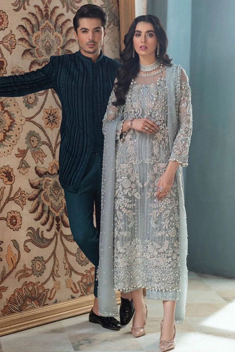 Mushq Adela Style — Mairaz Ice Blue Three-Piece Suit