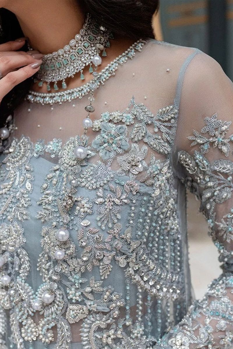 Mushq Adela Style — Mairaz Ice Blue Three-Piece Suit