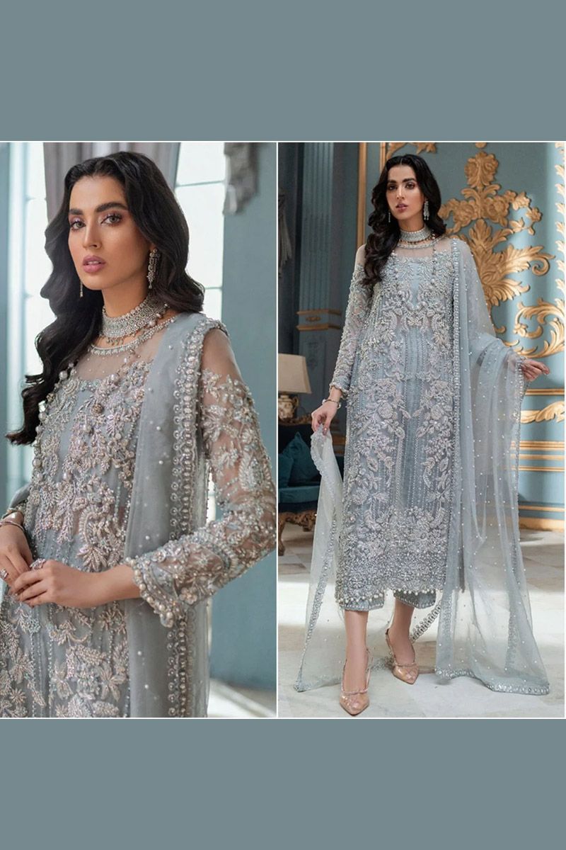 Mushq Adela Style — Mairaz Ice Blue Three-Piece Suit