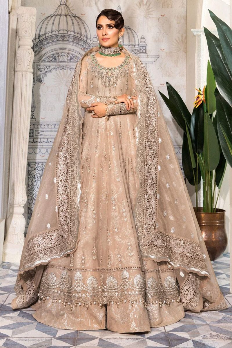 Maria B BD-2406 Style — Mairaz Nude Pink Long Frock