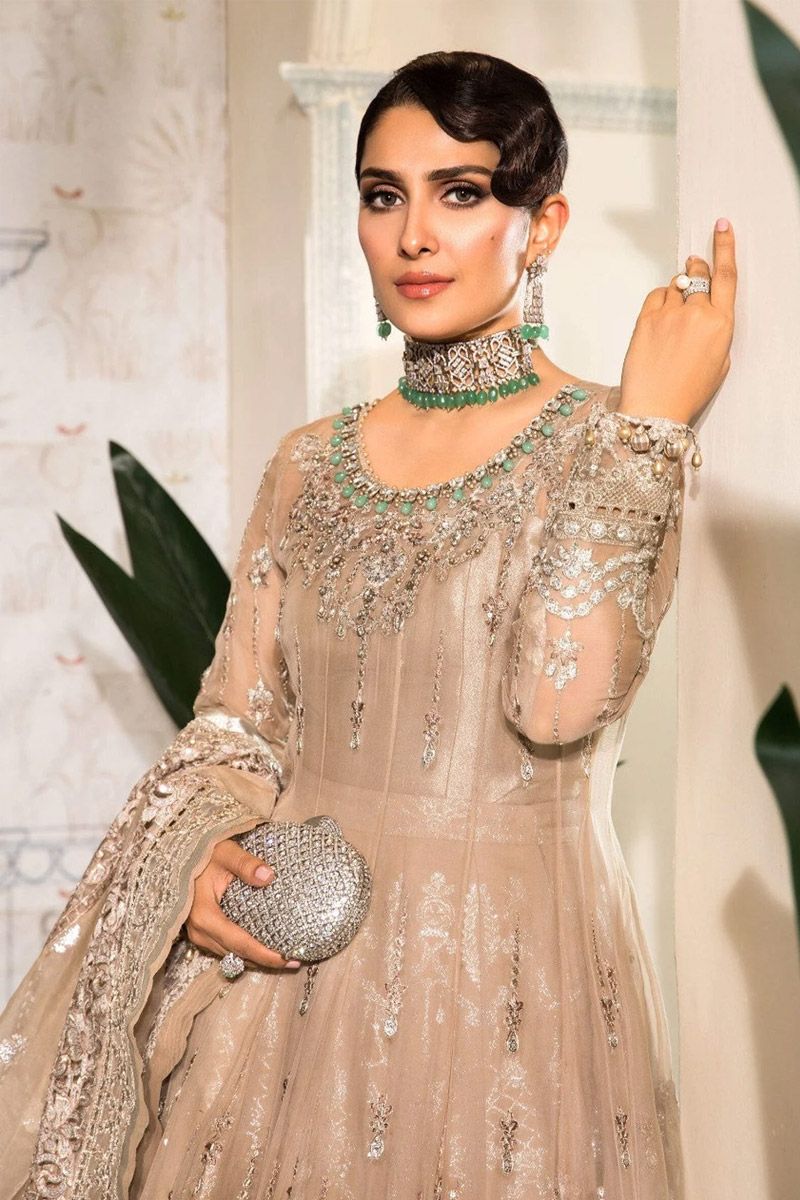 Maria B BD-2406 Style — Mairaz Nude Pink Long Frock