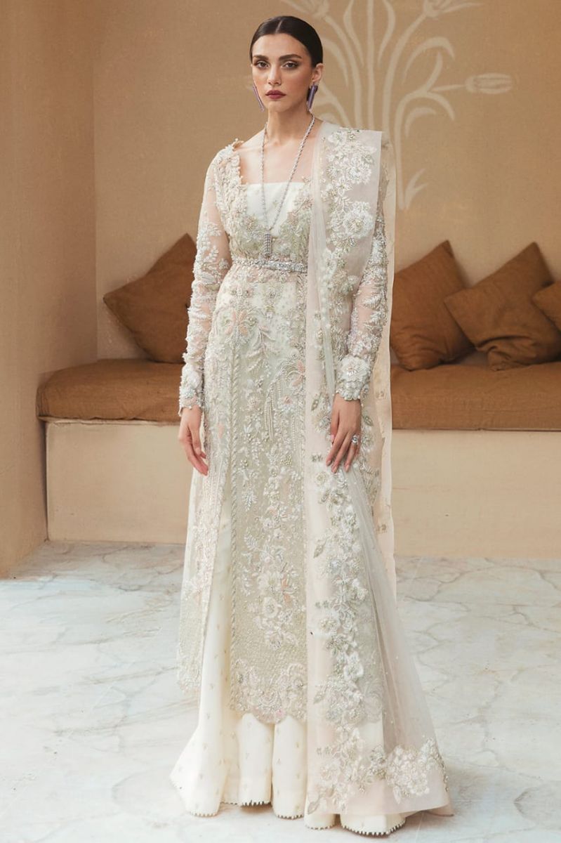 Soraya Anya Style by Mairaz, ivory organza formal front view