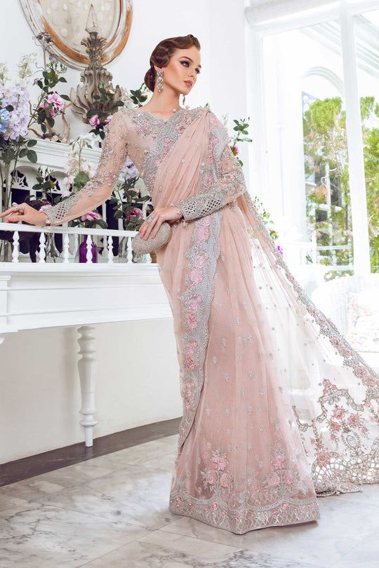 Maria B Dahlia style — Mairaz pink saree reference, view 4 of 9