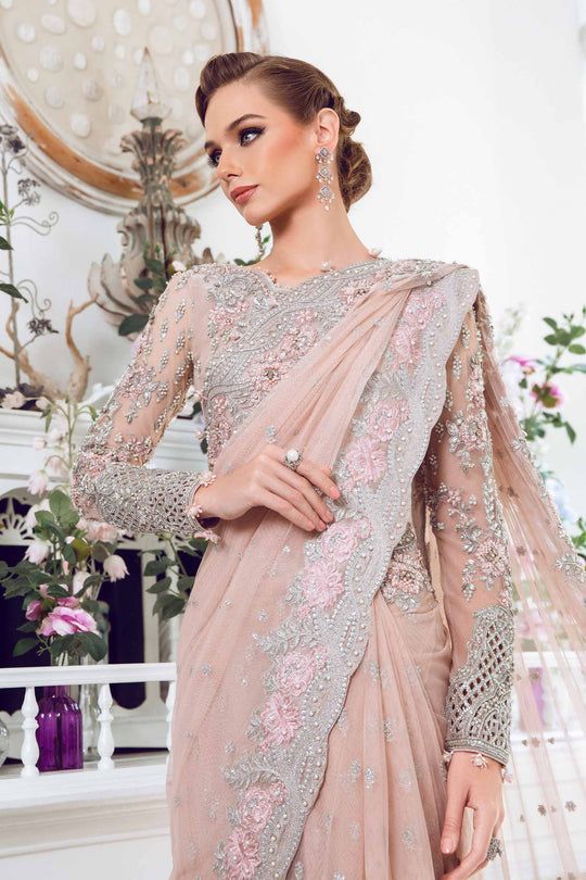 Maria B Dahlia style — Mairaz pink saree reference, view 7 of 9