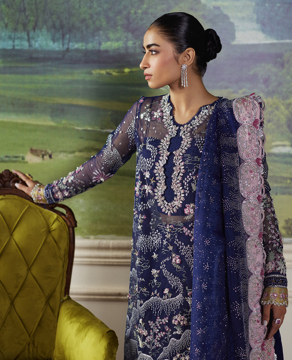 Republic Womenswear Stella Style navy formal suit side model view