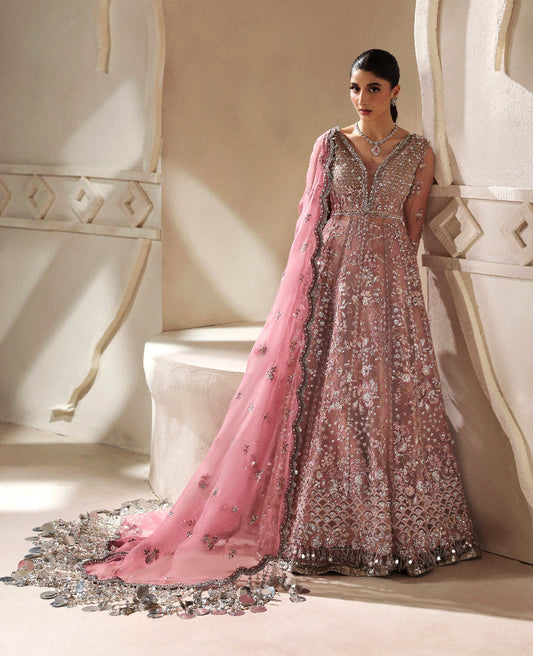 Republic Womenswear Juliane RWU-25-D5 Dusty peach with pink and silver accents — full front, design reference