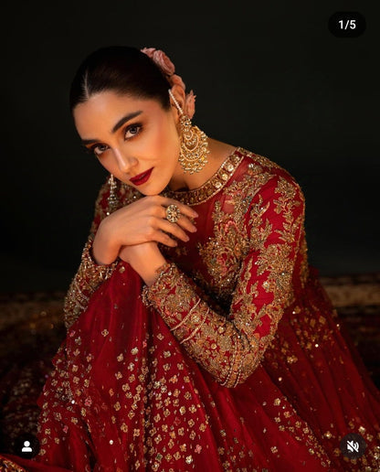 Ahmad Sultan Sablette Style — Mairaz Red & Gold Bridal Gown