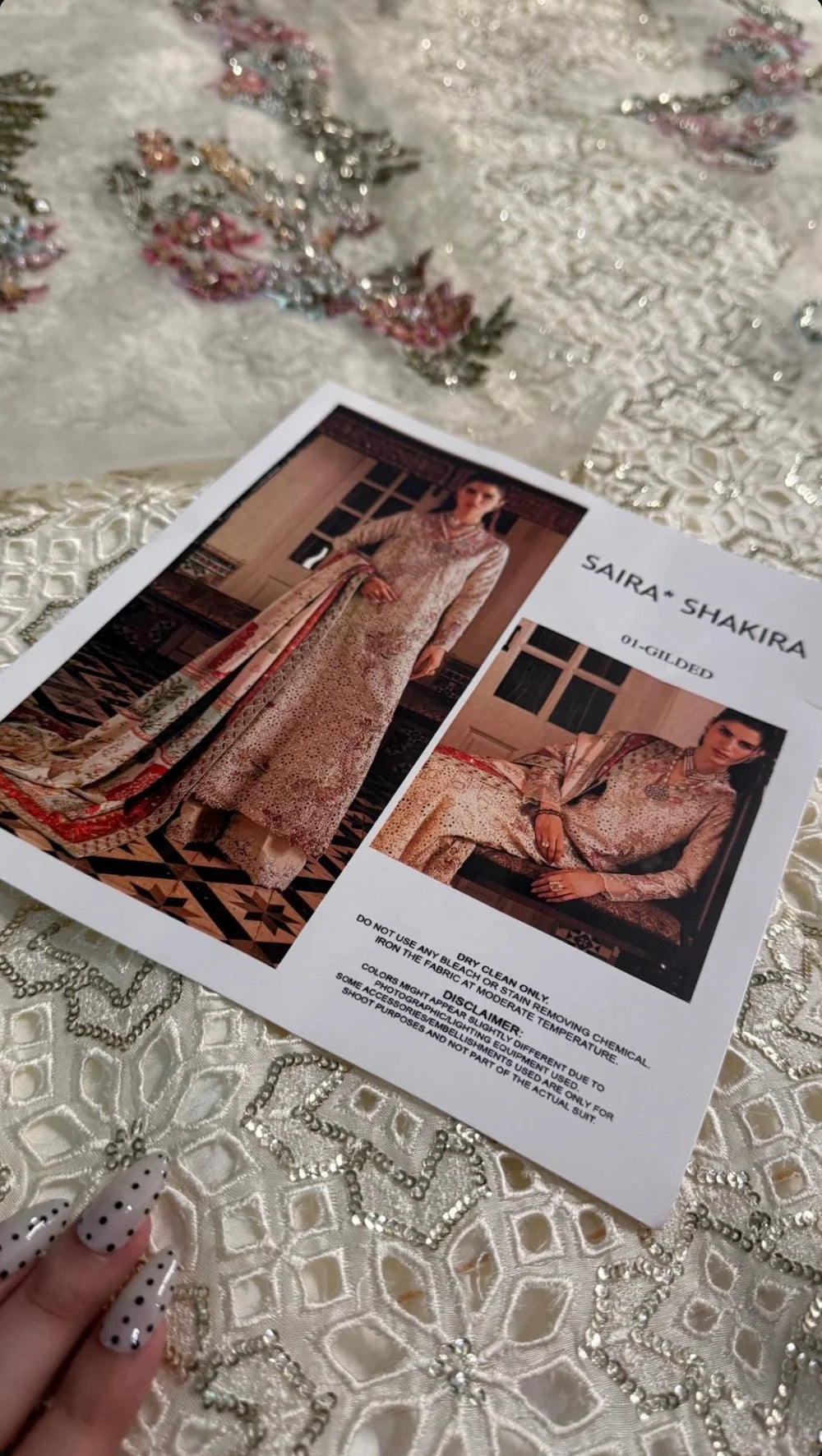 Saira Shakira – Gilded Style, jaal embroidery detail
