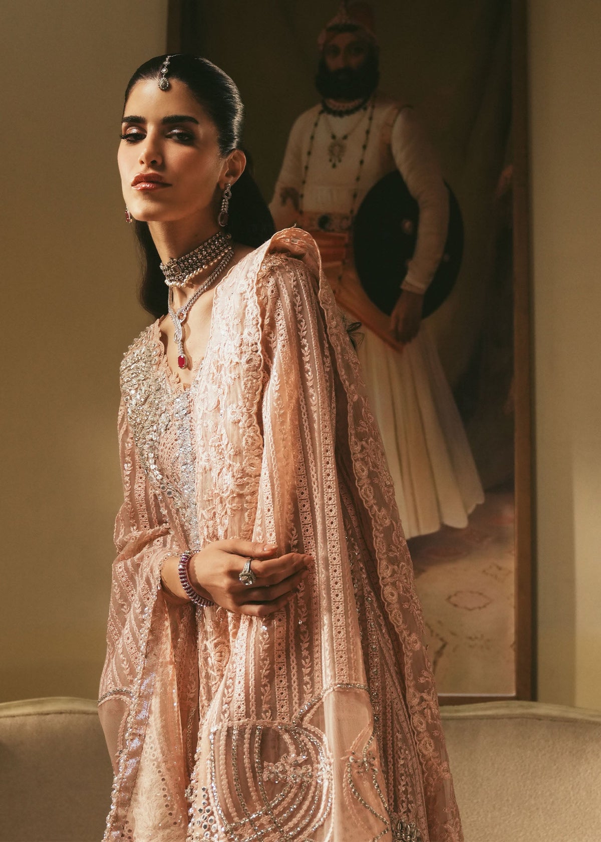 Saira Shakira Roseate Style pastel pink formal sharara reference view 6