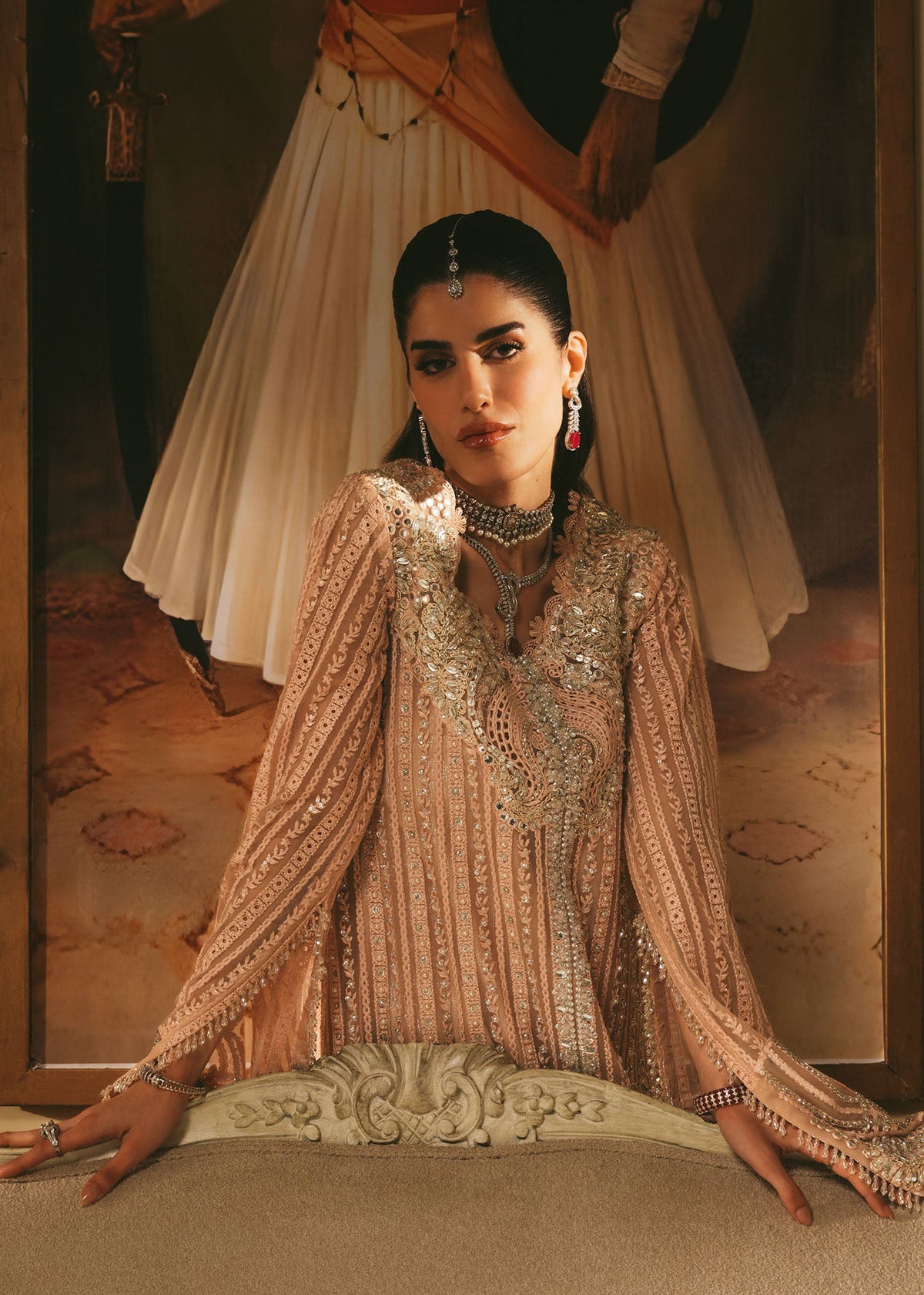 Saira Shakira Roseate Style pastel pink formal sharara reference view 7