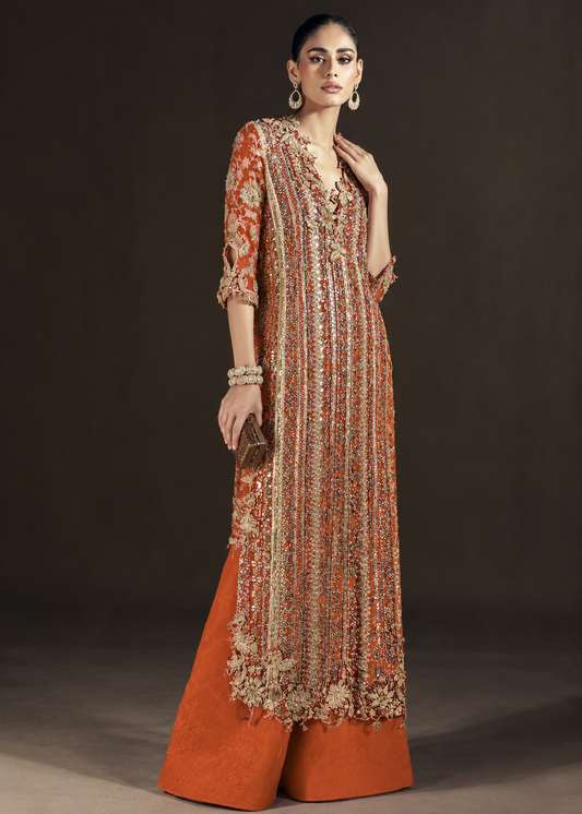 Sana Safinaz Orange Zest Glam Style full outfit front view