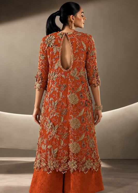 Sana Safinaz Orange Zest Glam Style full outfit alternate view