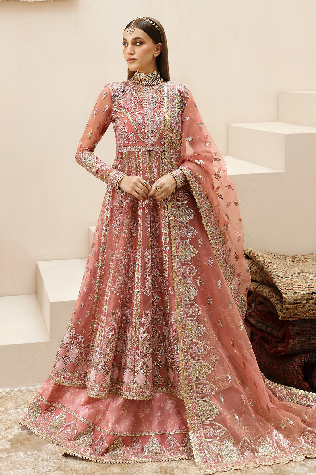 Afrozeh Shahpara Style — Mairaz Pink Three-Piece Suit