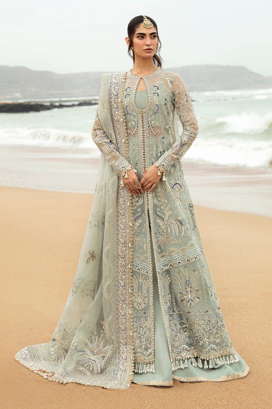 Afrozeh Shanzay Style — Mairaz Sea Green Three-Piece Suit