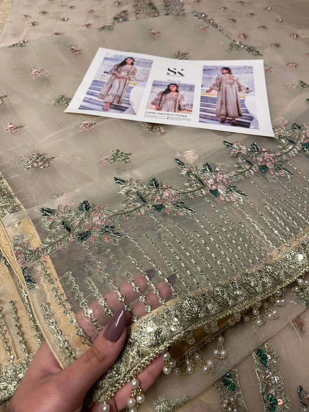 Shazia Kiyani – Shano Style, sequin stripe fabric detail