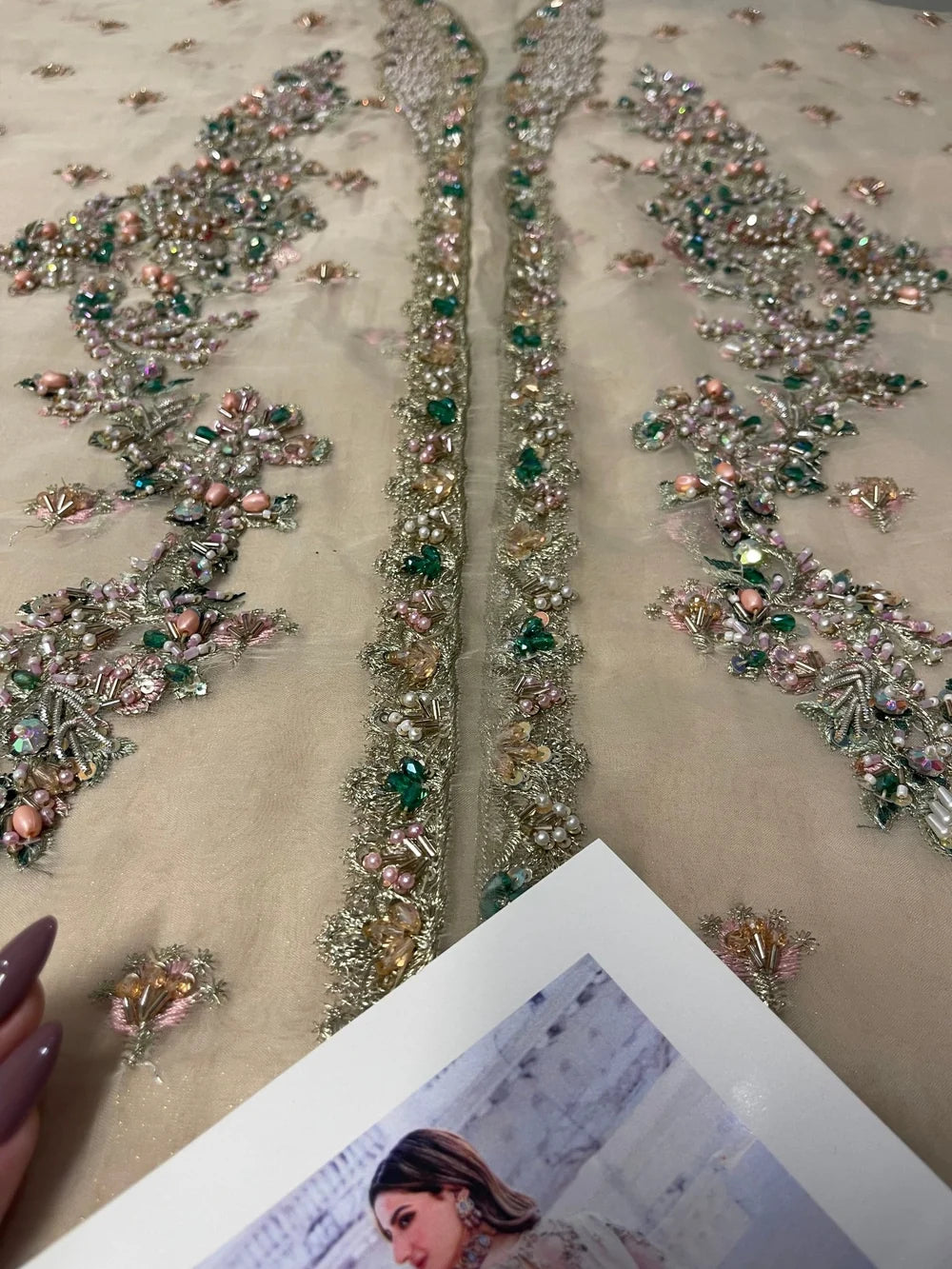 Shazia Kiyani – Shano Style, front panel embroidery with design reference